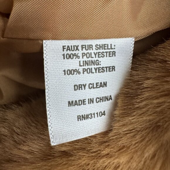 Crown & Ivy‎ Faux Fur Teddy Bear Jacket Tan NEW XL Rhinestones Mobwife SOFT Boxy - Picture 4 of 9